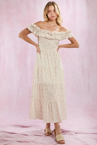 Emory Floral Ruffle Sleeve Maxi Dress