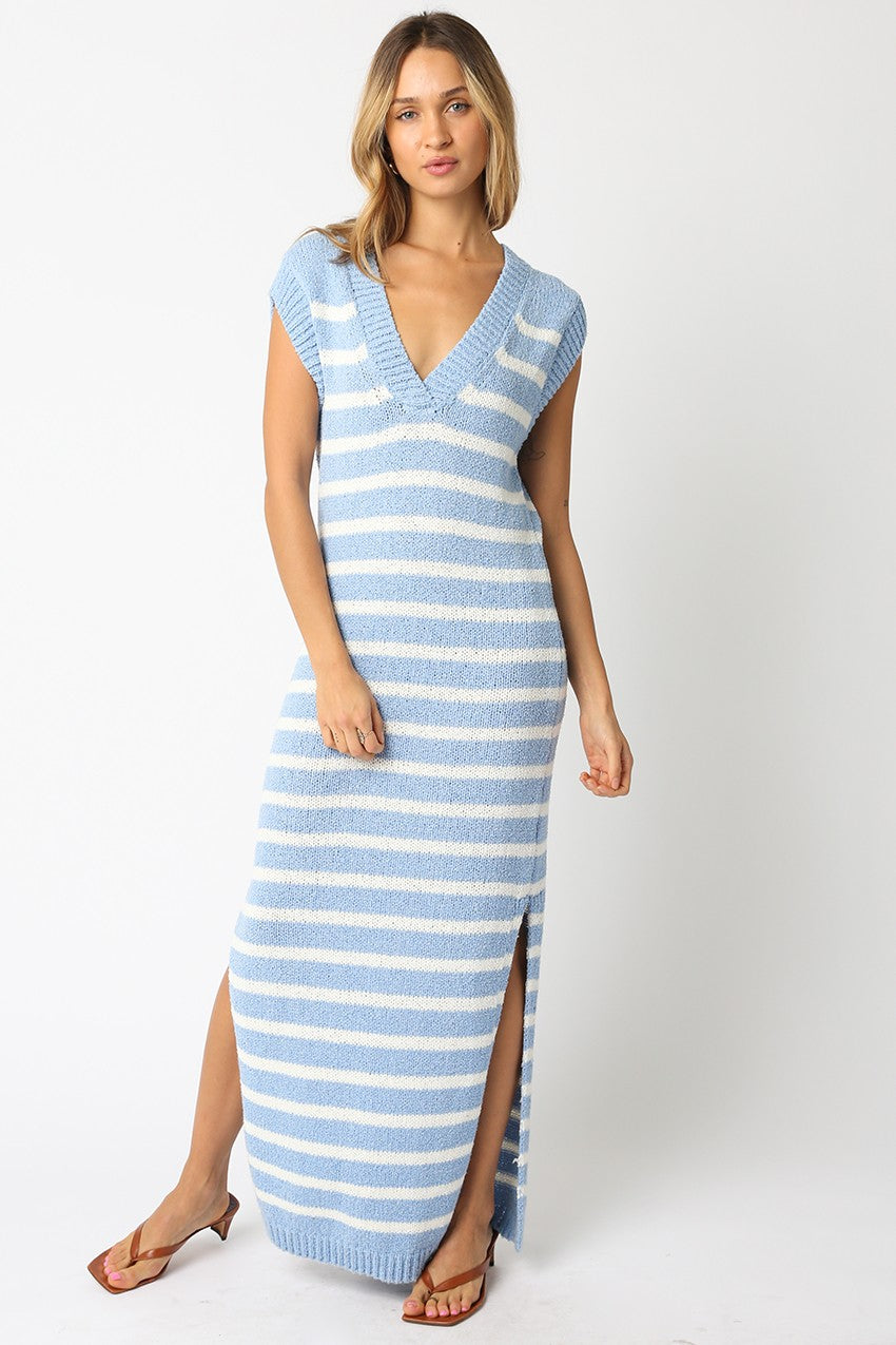 Tova Striped Sweater Midi Dress