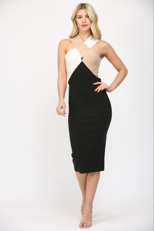 Mandie Color Block Ribbed Dress