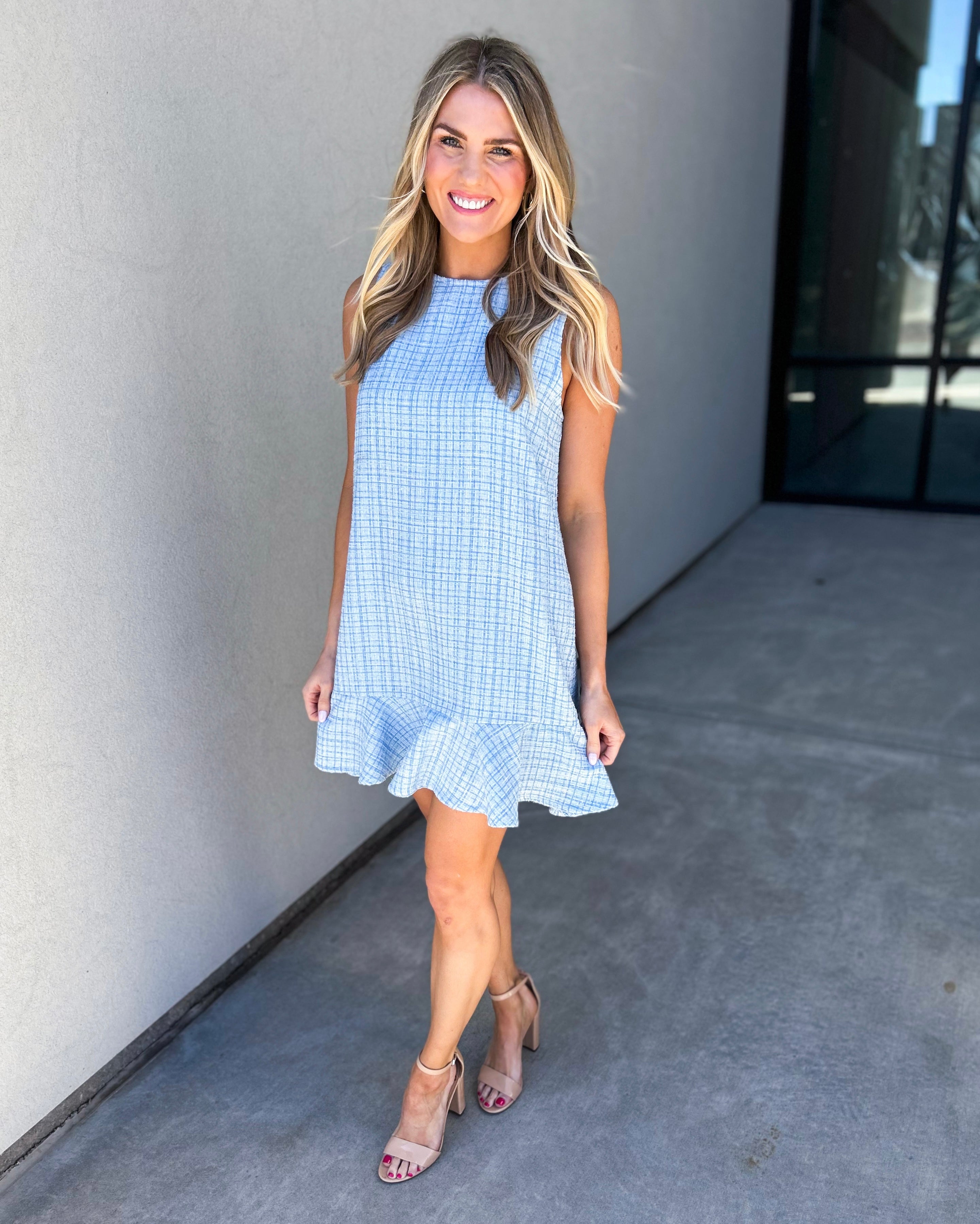 Fairy Tweed Ruffle Shift Dress – Nova Lee Boutique