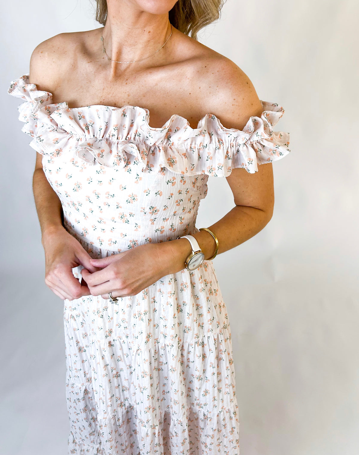 Emory Floral Ruffle Sleeve Maxi Dress