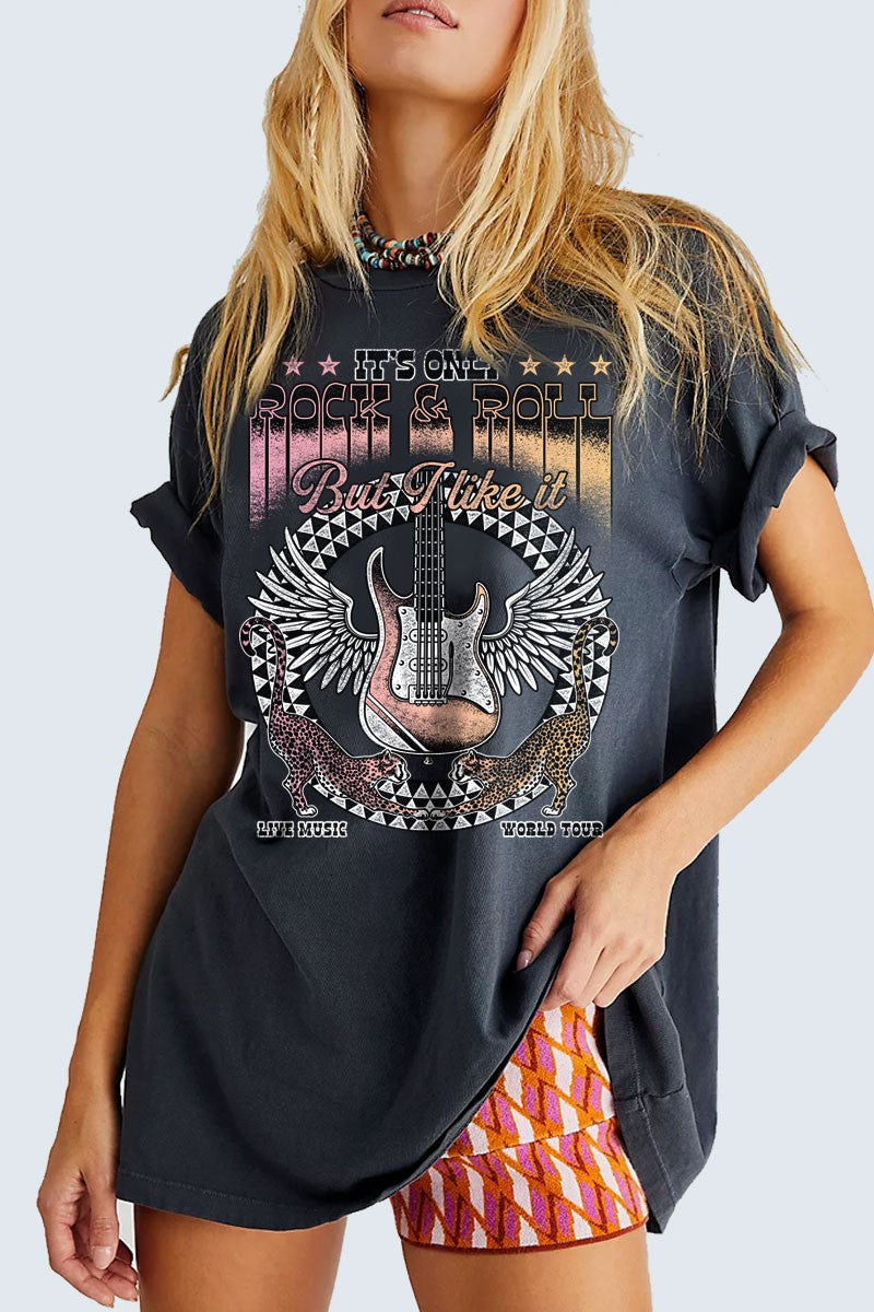 It's Only Rock & Roll Oversized Mineral Washed Tee