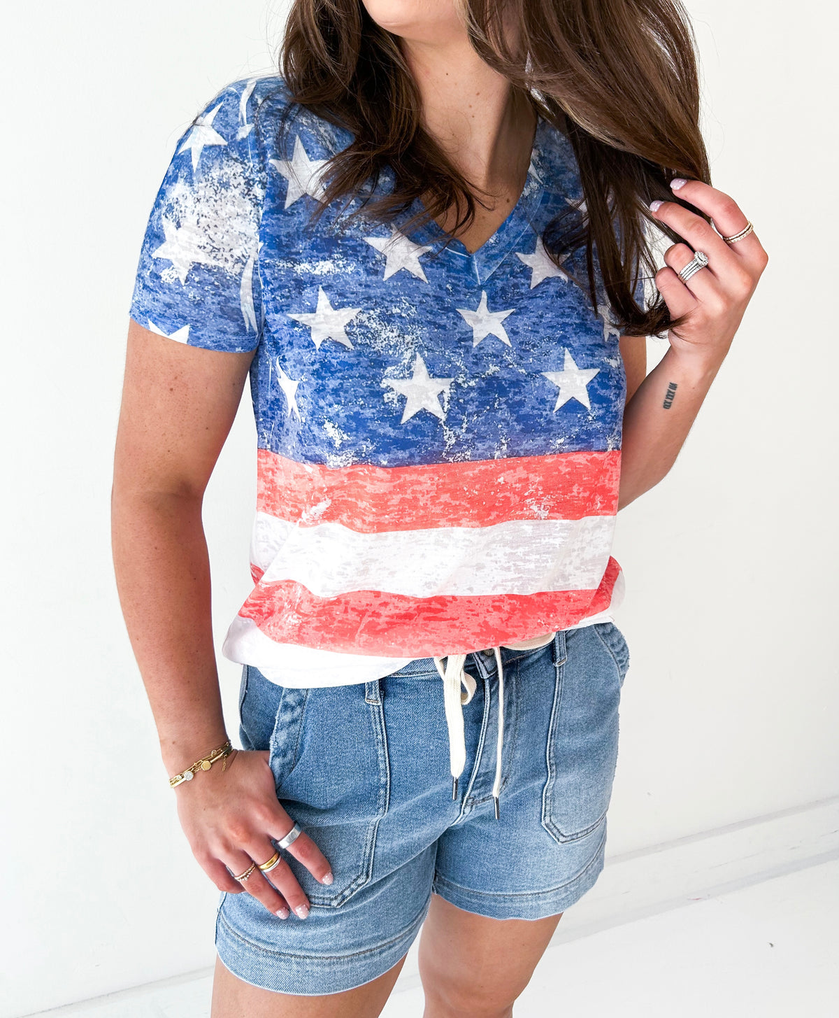 American Flag Burnout Tee