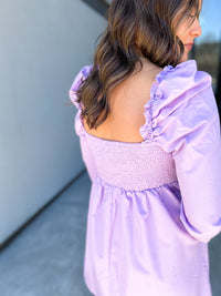 Keely Sweetheart Puff Shoulder Dress (Lavender)