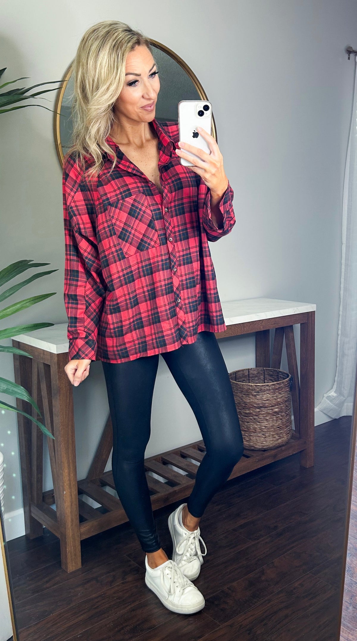 Dani Oversized Plaid Flannel Button Up Shirt