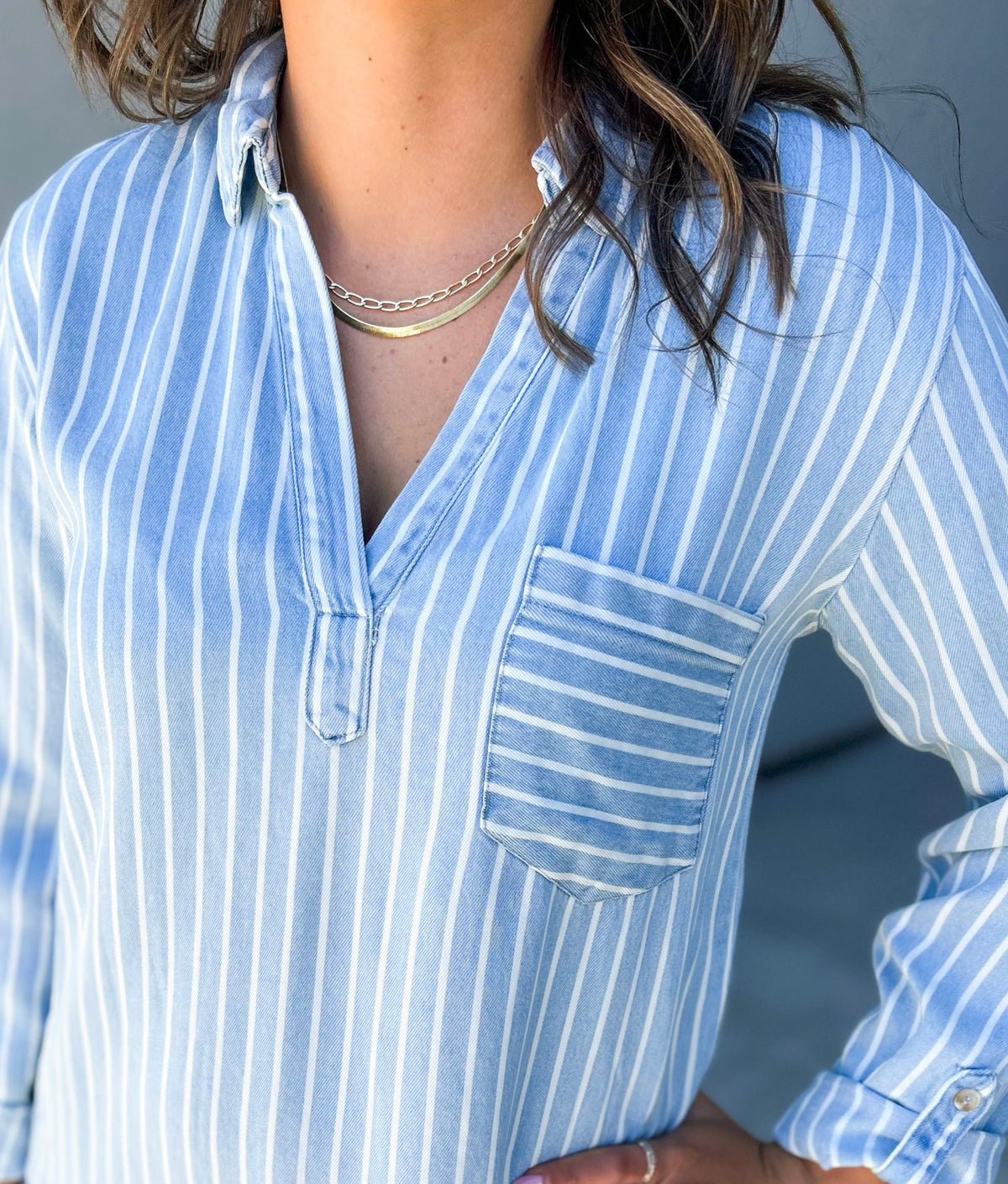 Donnelly Striped Tencel Shirt Dress