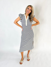 Ayla Striped Midi Dress