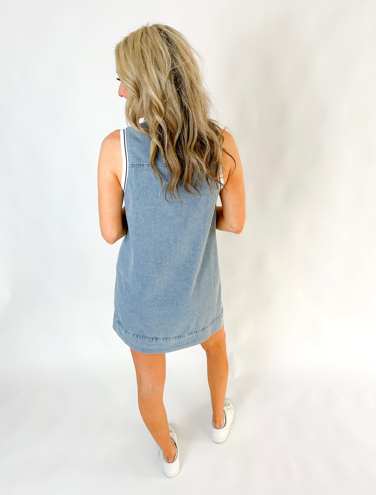 Ashland White Collared Denim Dress