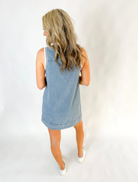 Ashland White Collared Denim Dress