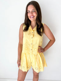 Lemon Eyelet Top