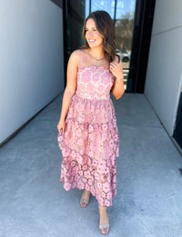 Lindsey Three Layer Flower Lace Dress