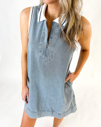 Ashland White Collared Denim Dress