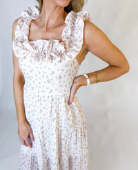 Emory Floral Ruffle Sleeve Maxi Dress