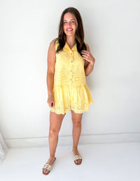 Lemon Eyelet Top