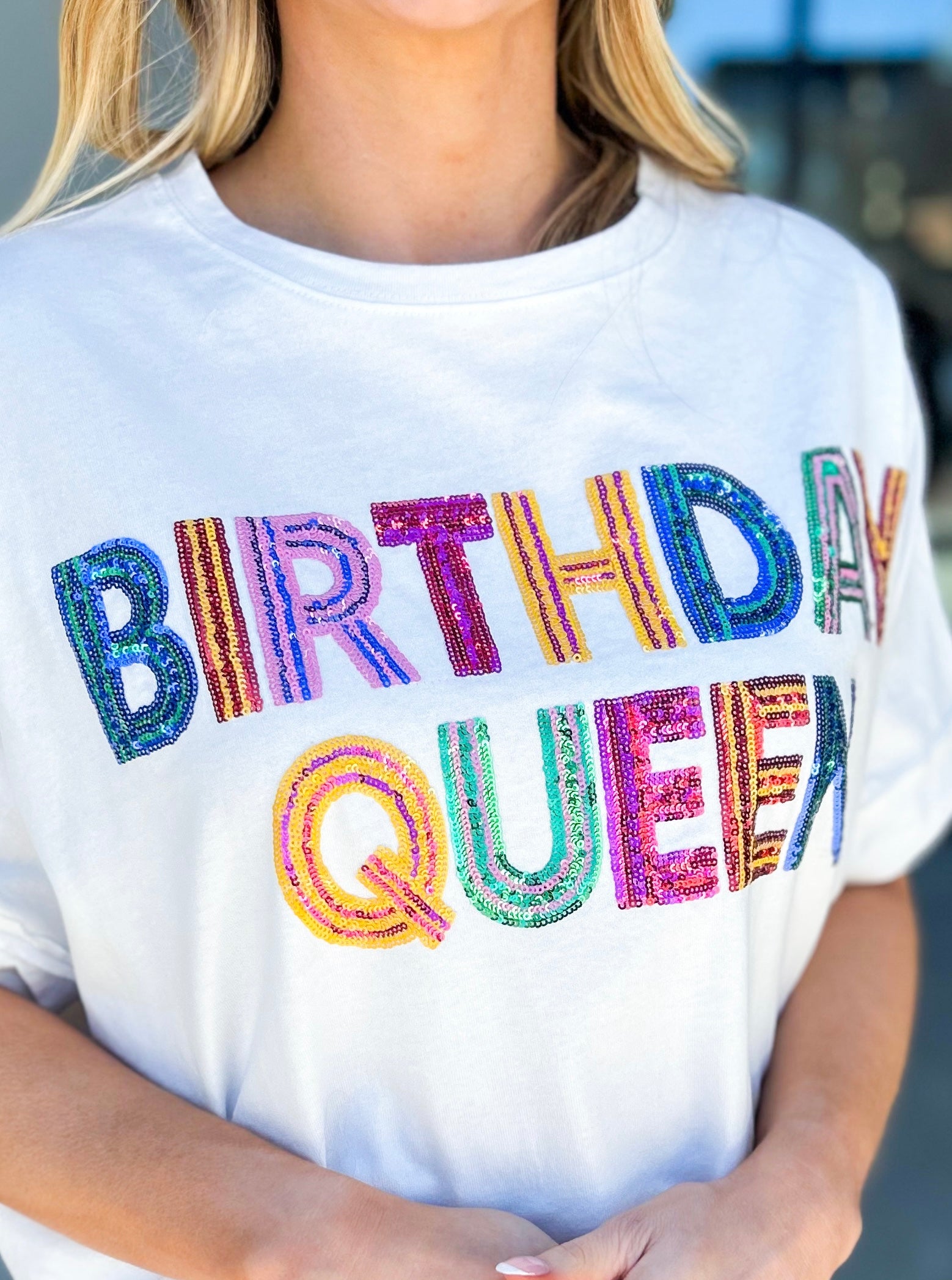 Birthday Queen Sequin Oversized T-Shirt – Nova Lee Boutique