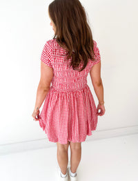 Verona Gingham Bubble Hem Mini Dress
