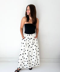 Mariah Strapless Polka Dot Maxi Dress