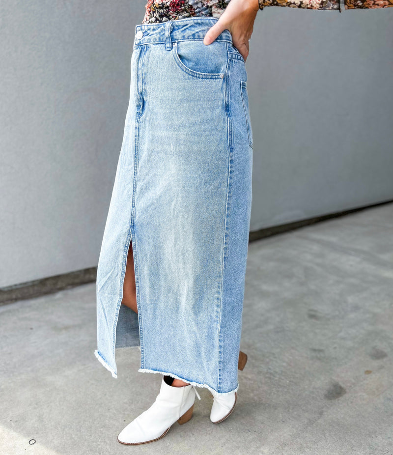 Jaye Split Denim Skirt