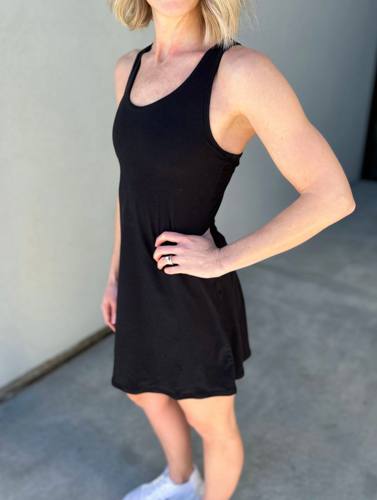 Sadei Tennis Skort Dress (Black)