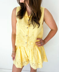 Lemon Eyelet Top