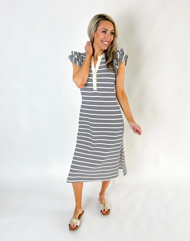 Ayla Striped Midi Dress