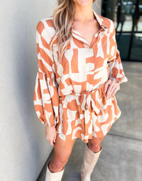 Shayla Long Sleeve Tie Romper