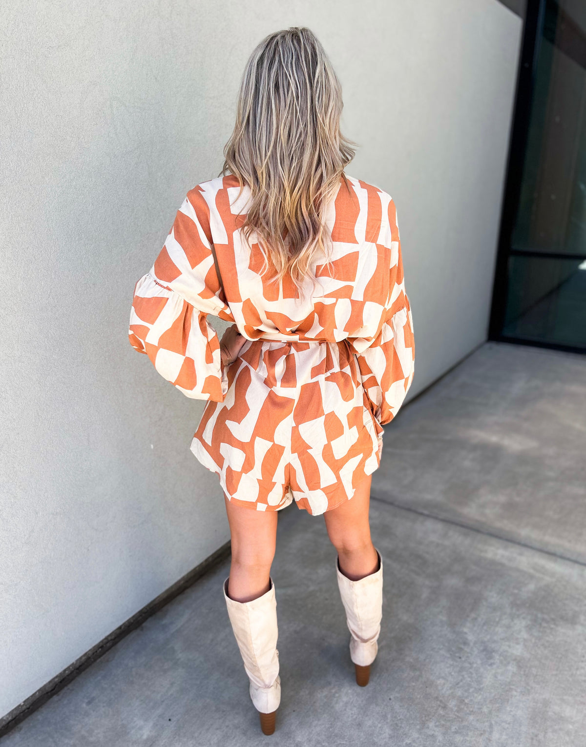 Shayla Long Sleeve Tie Romper