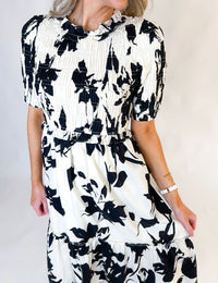 Carmella Smocked Floral Midi Dress