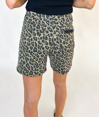 Jinnie Leopard Stretch Jean Shorts
