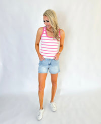Khai Striped Scoop Neck Tank Top