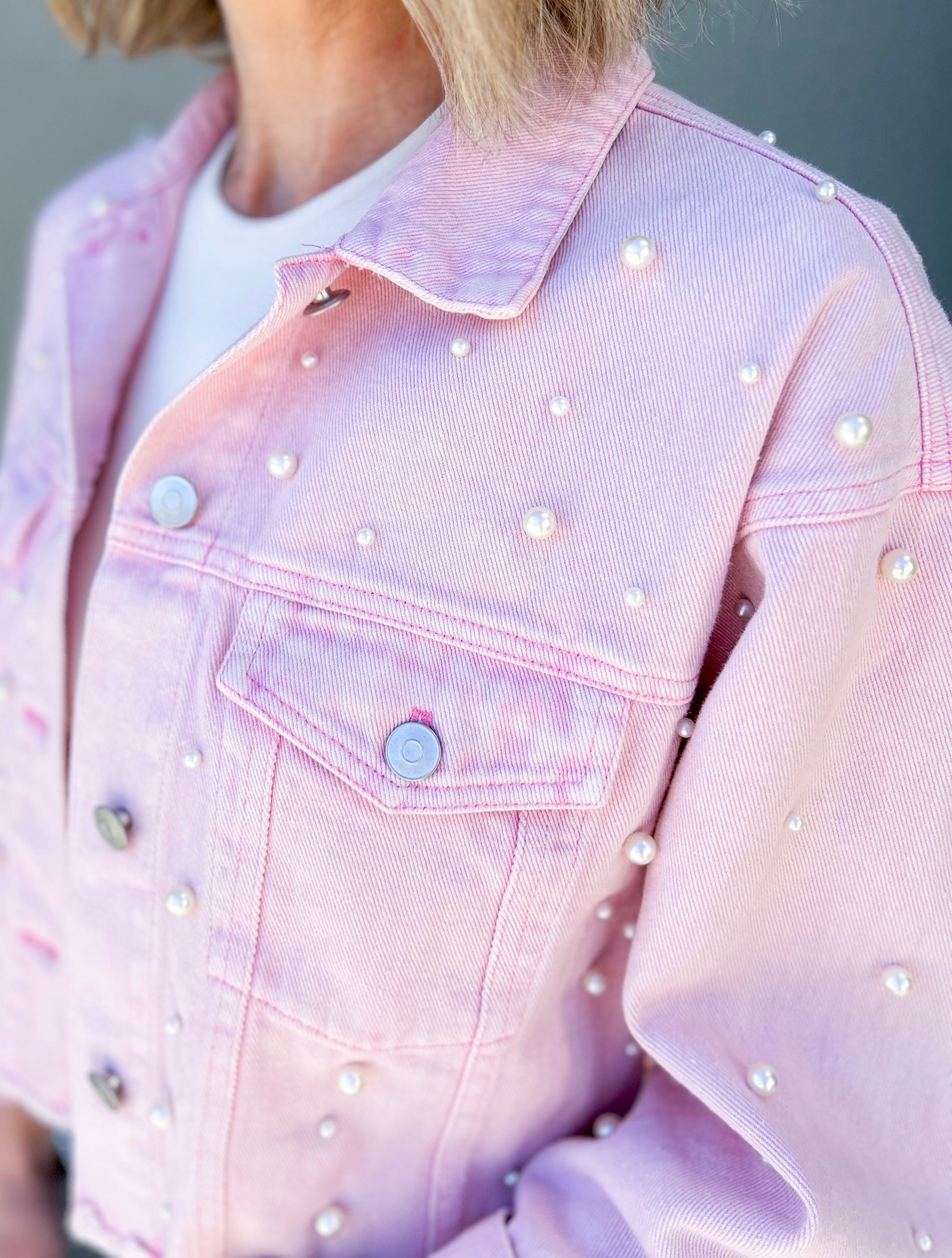 Baby pink hot sale jean jacket