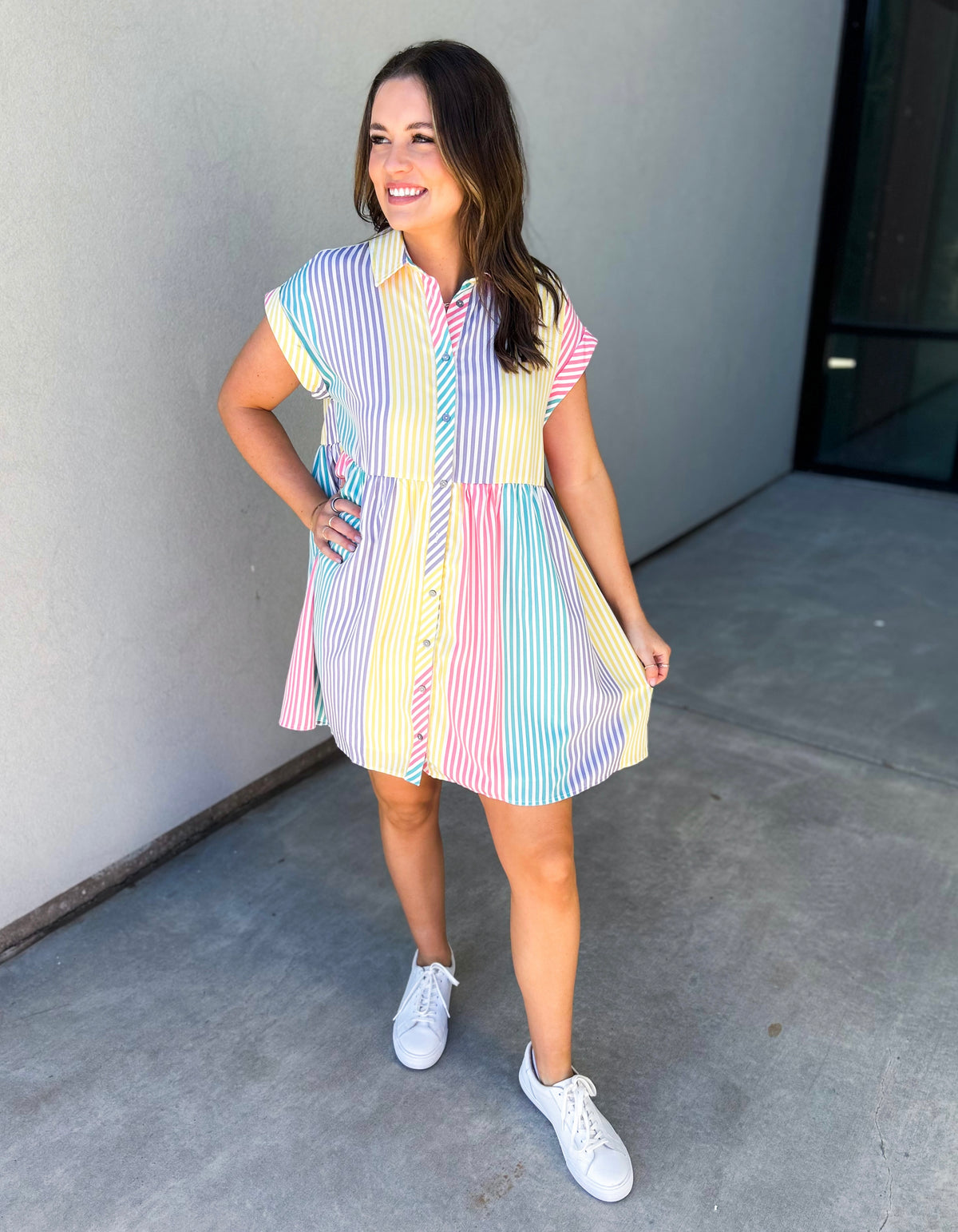 Lemon Blush Striped Dress