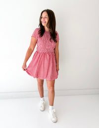 Verona Gingham Bubble Hem Mini Dress