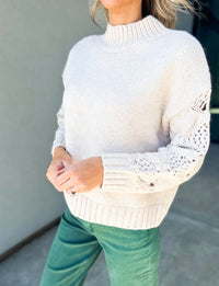 Rayanne Mock Neck Knit Sweater (Ivory)