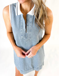Ashland White Collared Denim Dress