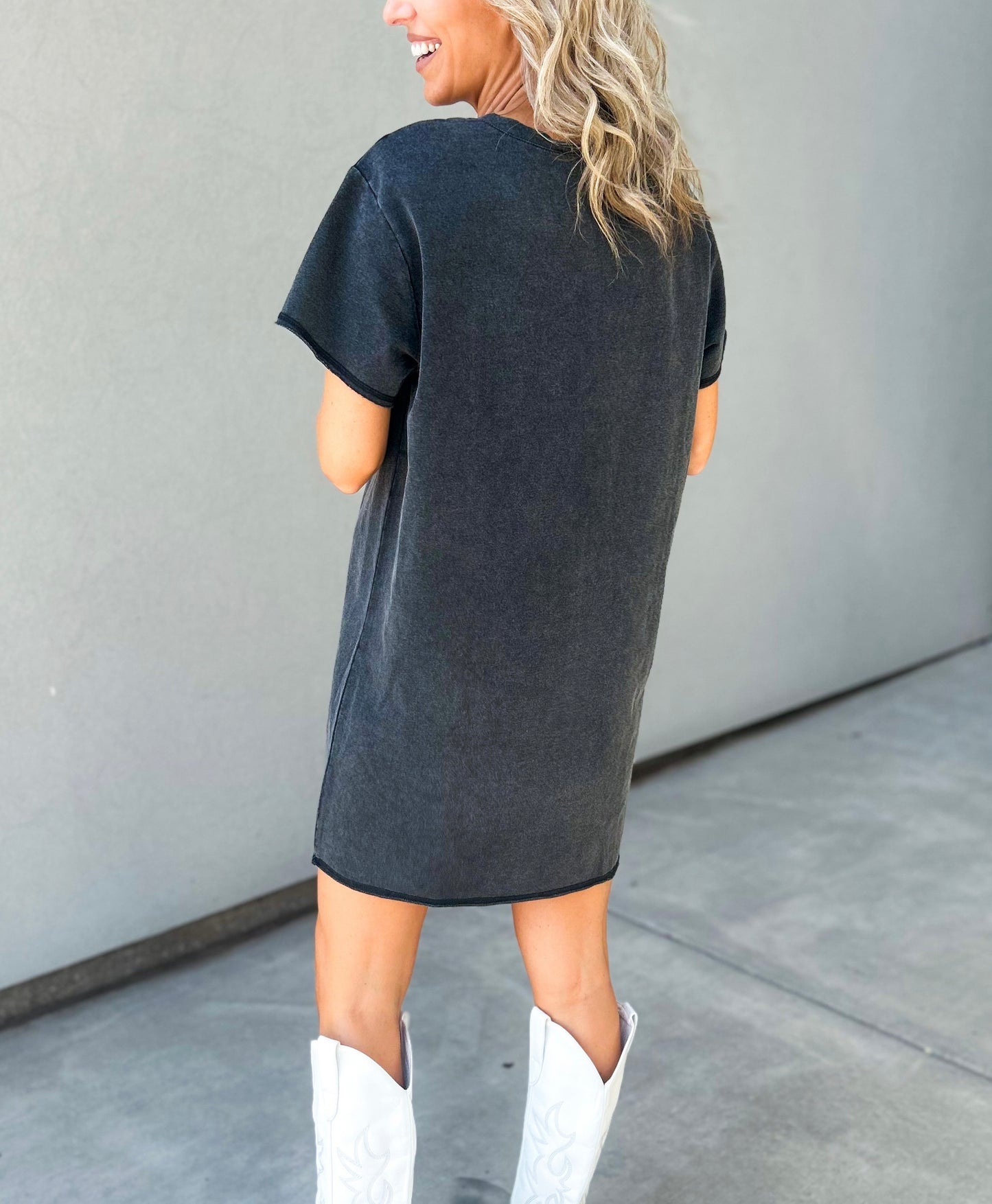 Falling Star Rhinestone Fringe T-Shirt Dress