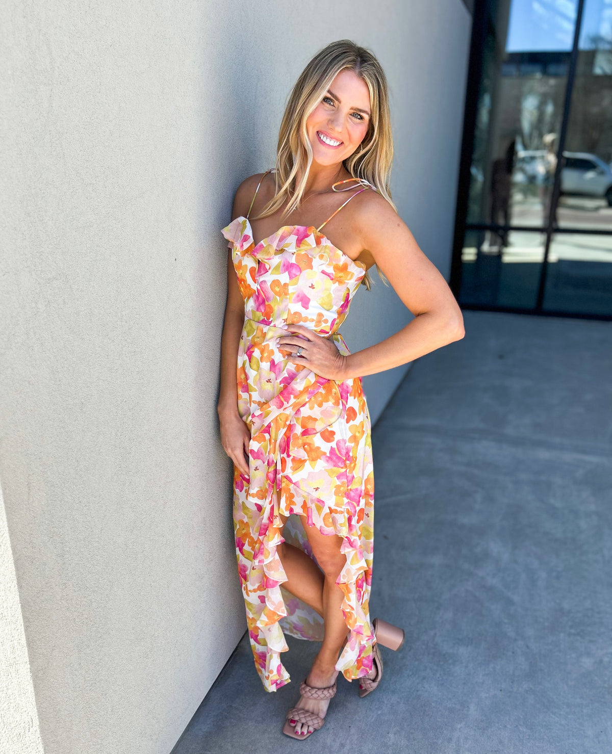 Jasmin Chiffon Asymmetric Floral Maxi Dress Jasmin Chiffon Asymmetric Floral Maxi Dress
