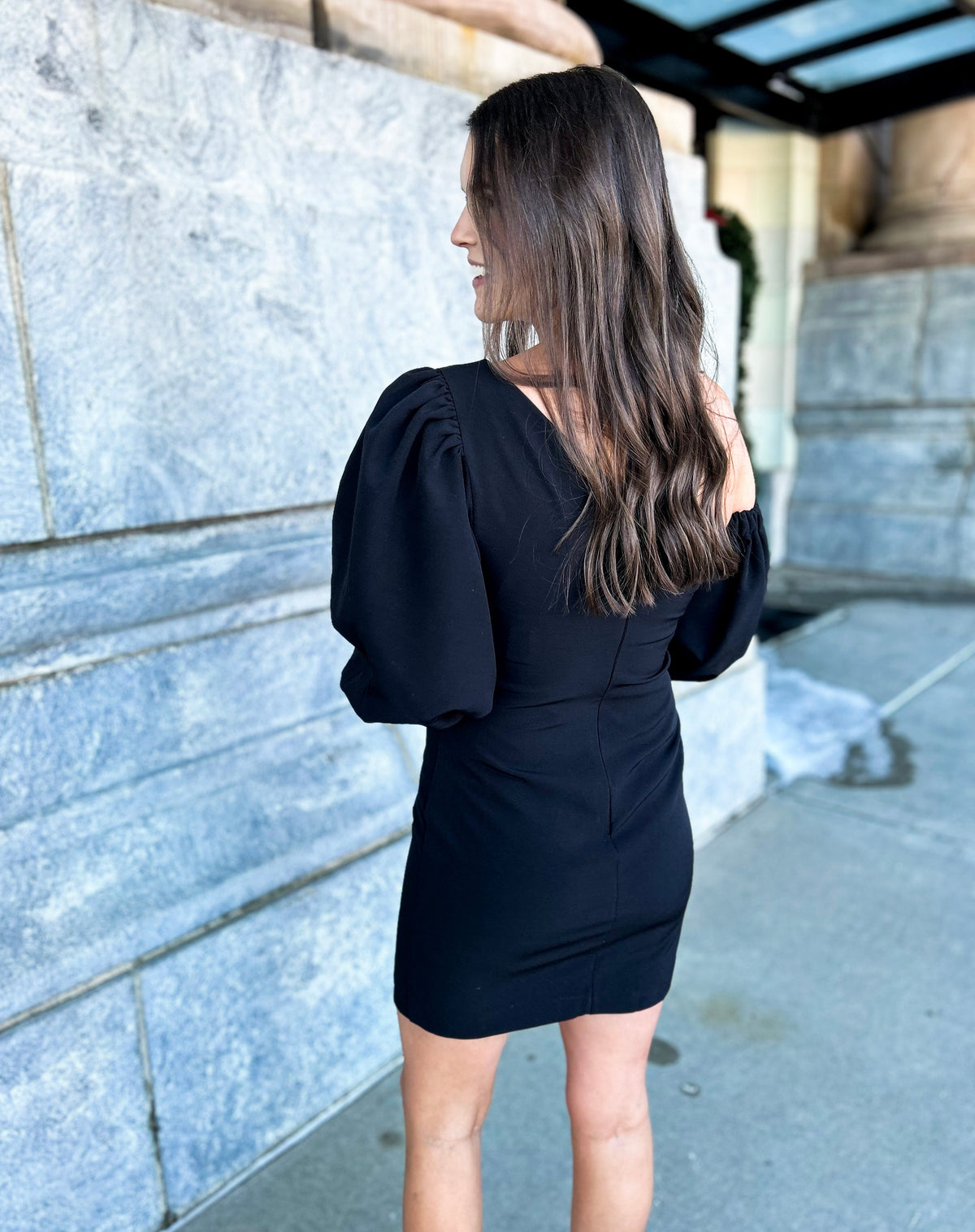 Isabelle One Shoulder Puff Sleeve Dress Isabelle One Shoulder Puff Sleeve Dress