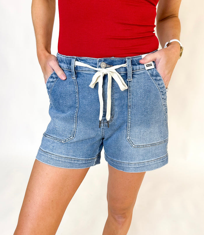 JUDY BLUE Terra High Waisted Vintage Wash Shorts