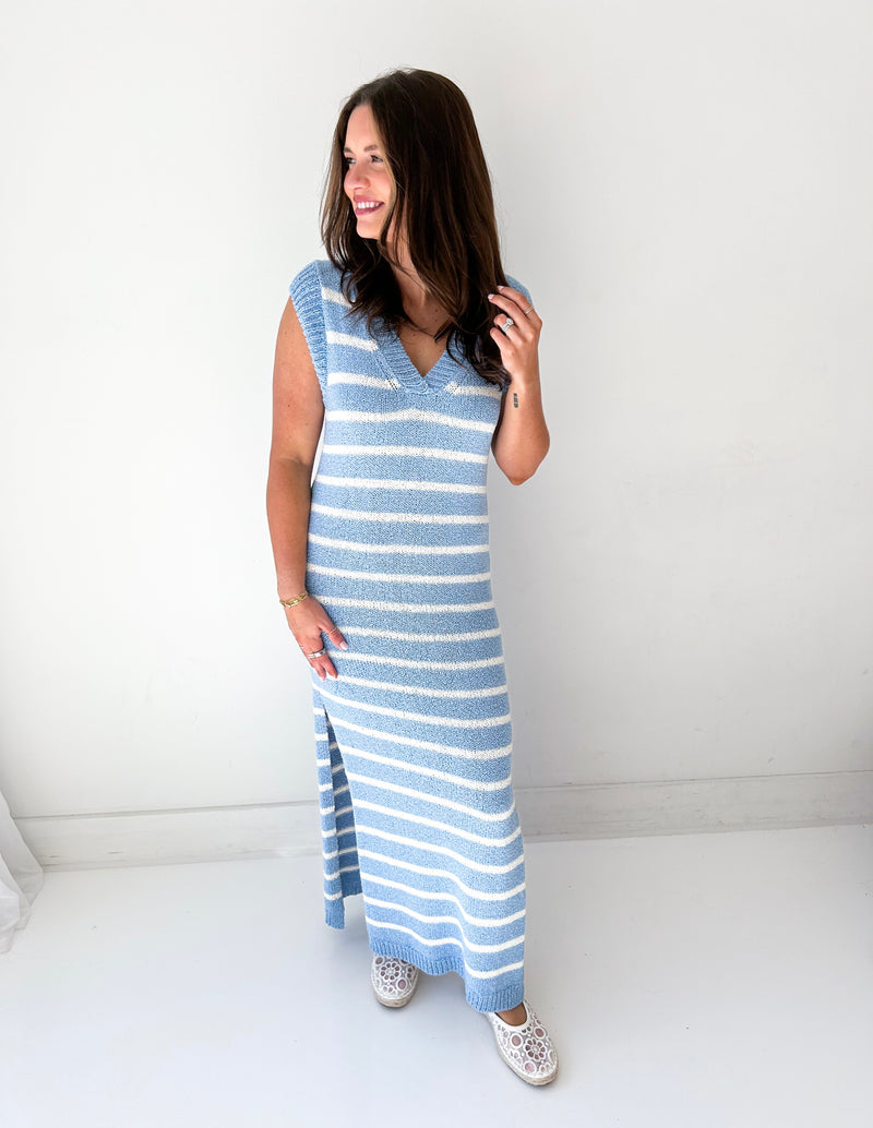 Tova Striped Sweater Midi Dress