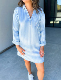 Donnelly Striped Tencel Shirt Dress