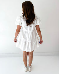 Sequin Stars Button Down Tiered Dress