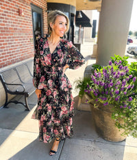 Night Garden Tiered Maxi Dress