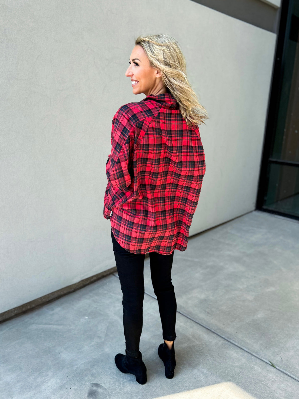 Dani Oversized Plaid Flannel Button Up Shirt