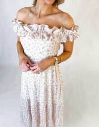 Emory Floral Ruffle Sleeve Maxi Dress