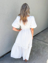 Snow White Crinkle Maxi Dress