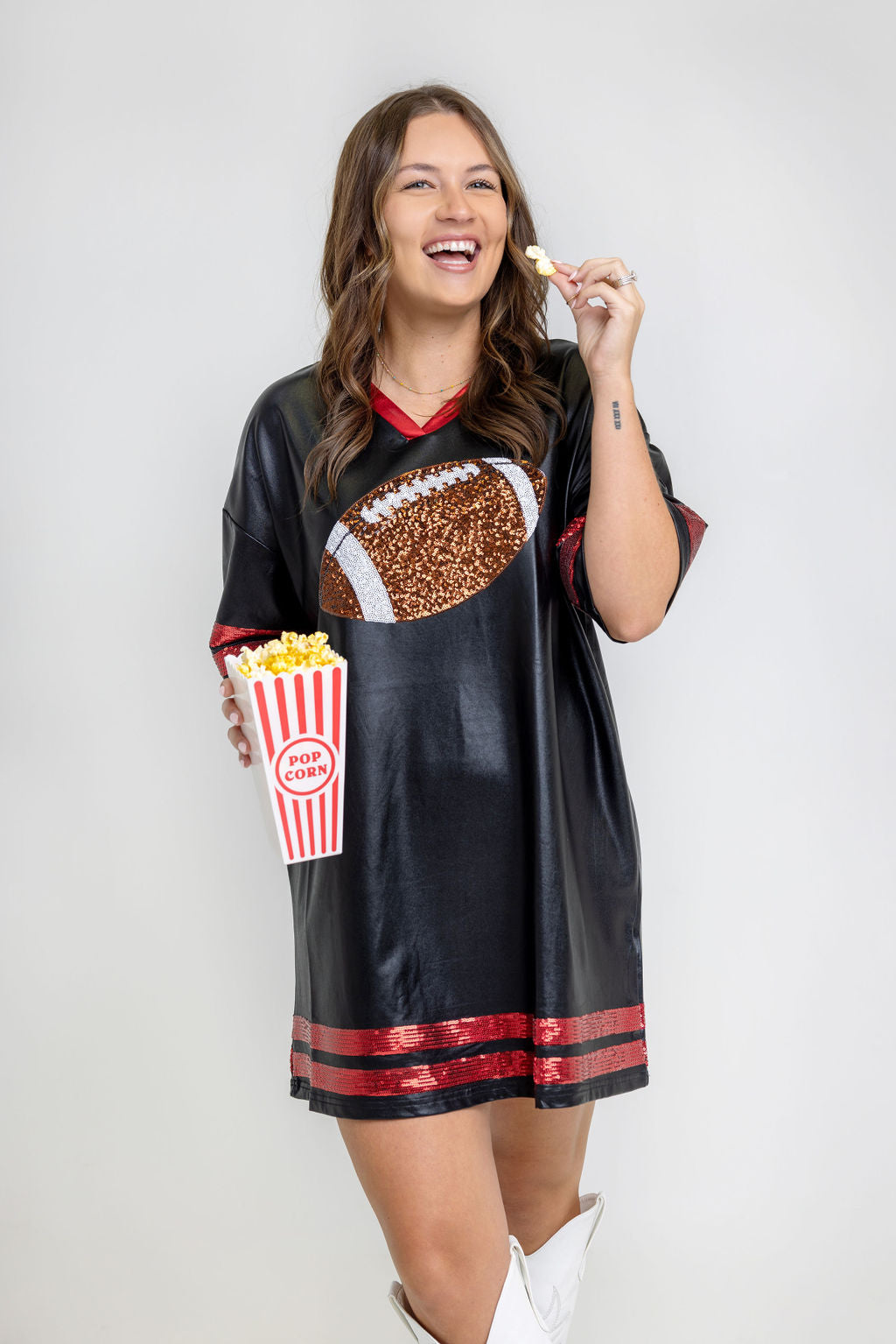 dress with sequin footballs Shine in Style with the Garnet Sequin Football Dress S