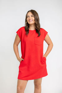 Ayana Textured Dress (Red)