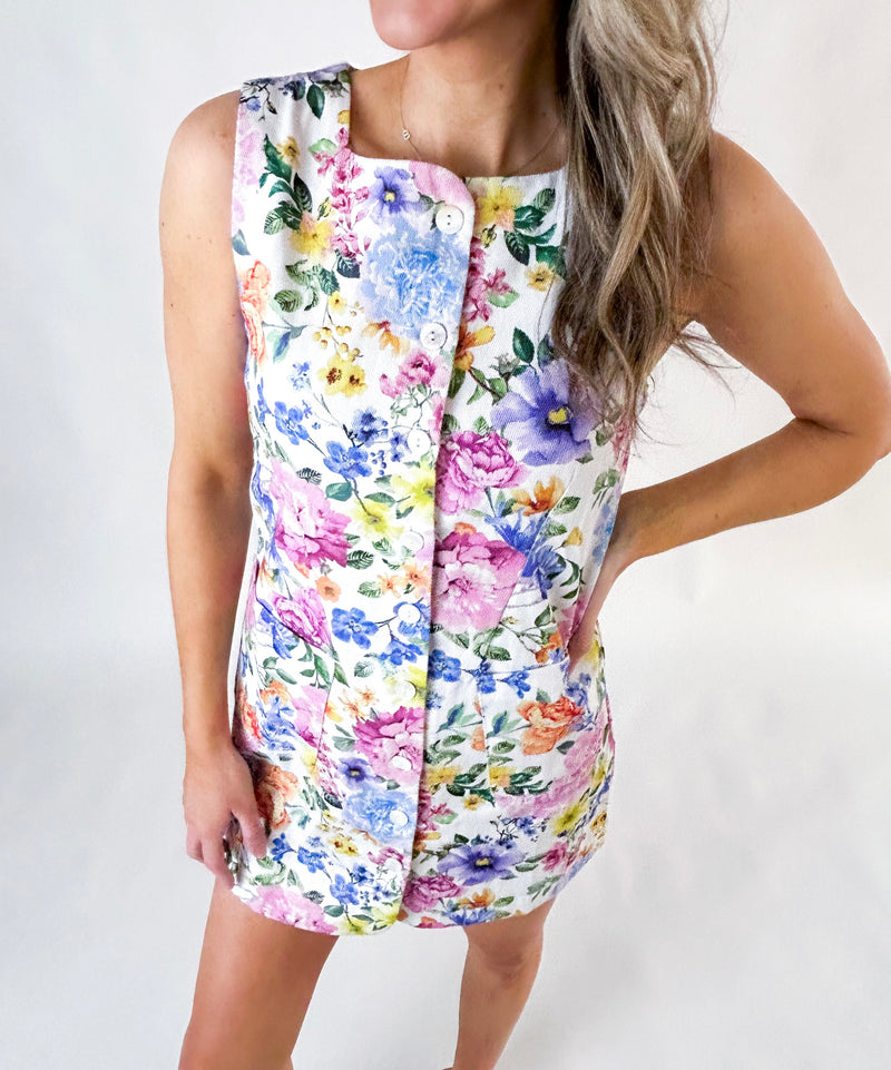Dahlila Floral Denim Dress
