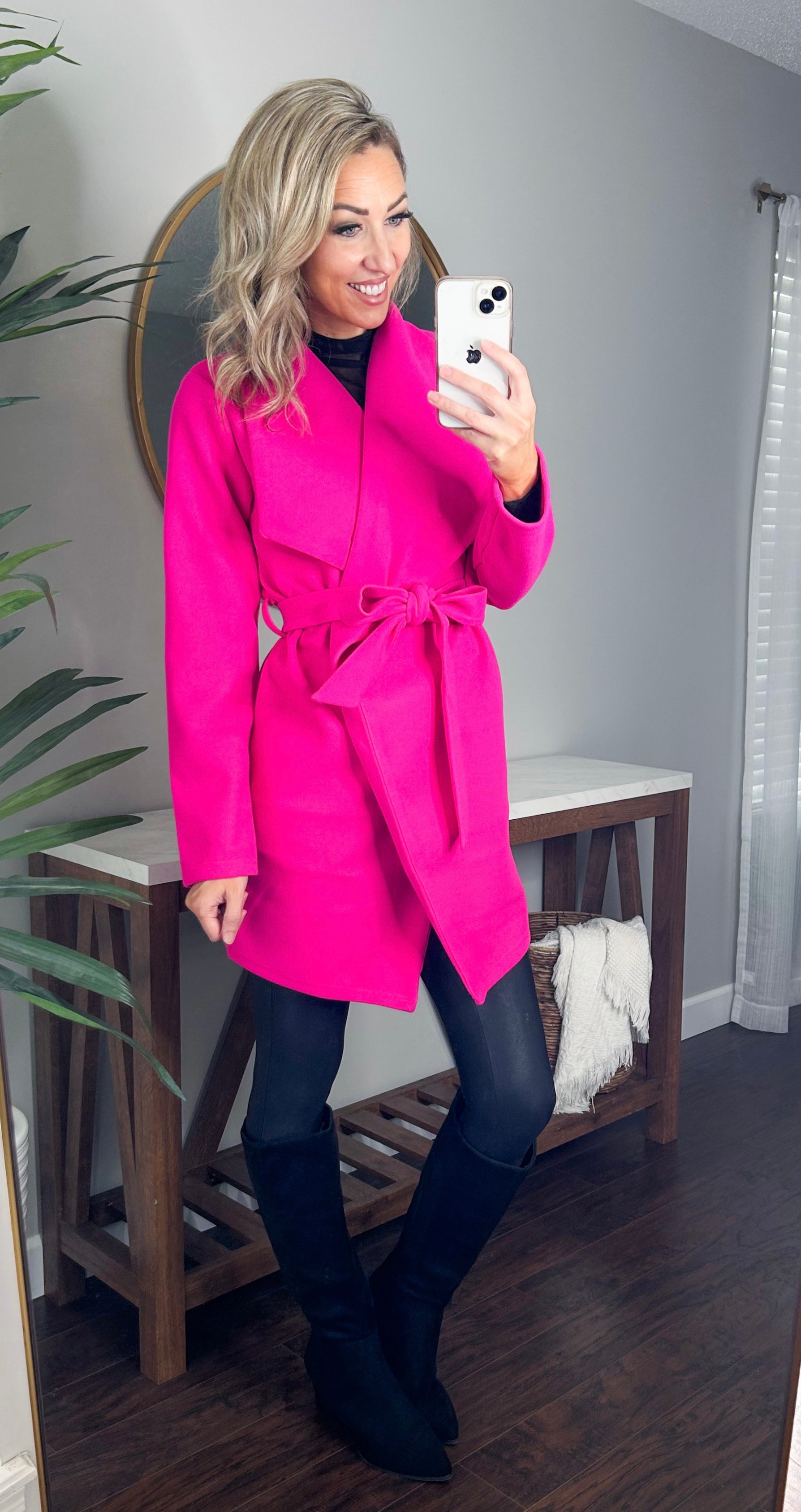 Vivi Open front Waist Tie Wrap Coat Nova Lee Boutique